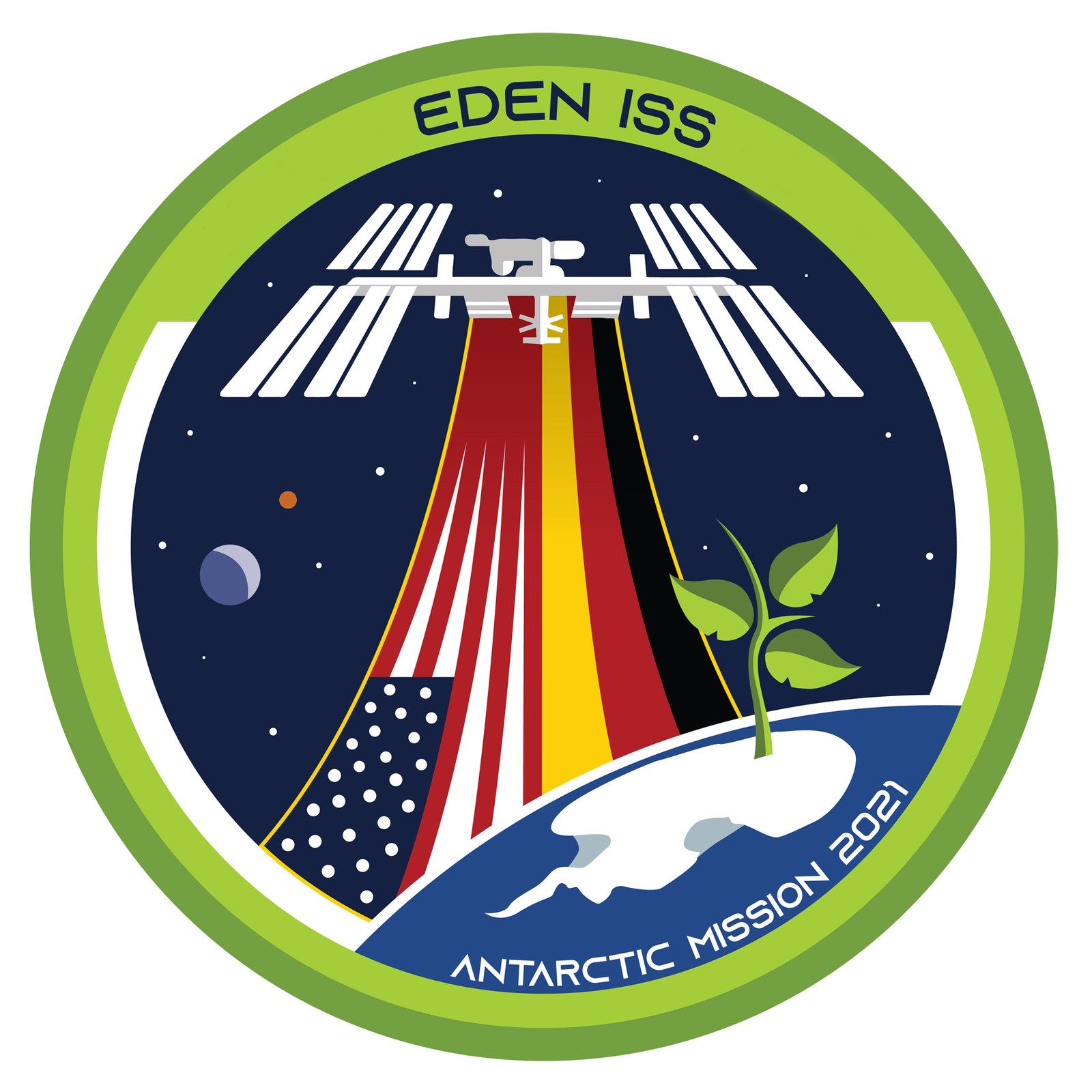 Mission logo for the 2021 EDEN ISS mission