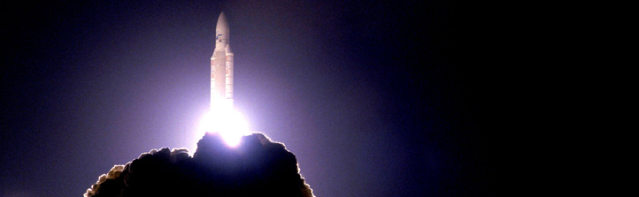 Start einer Ariane-Rakete.Bild: ESA, CNES, Arianespace
