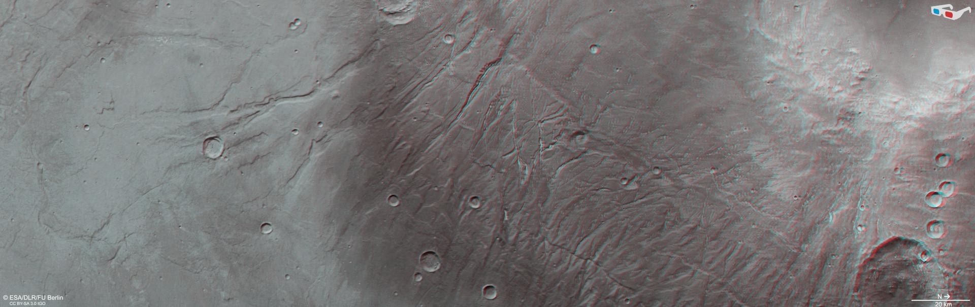 (3D-) Anaglyphenbild von Nectaris Fossae