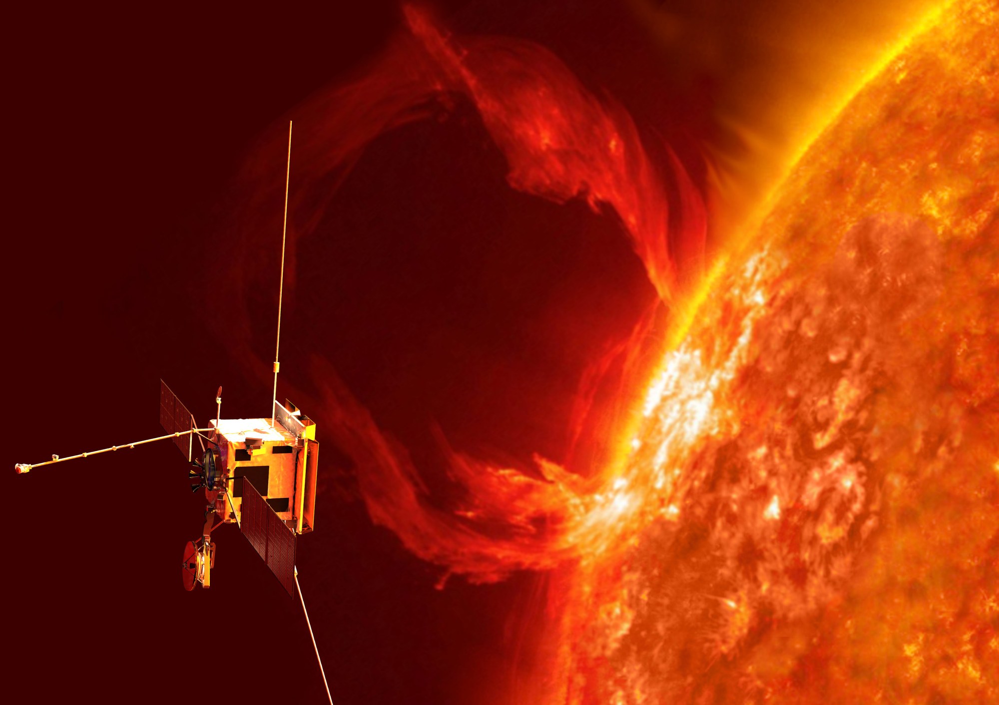 Künstlerische Darstellung der Raumsonde Solar Orbiter