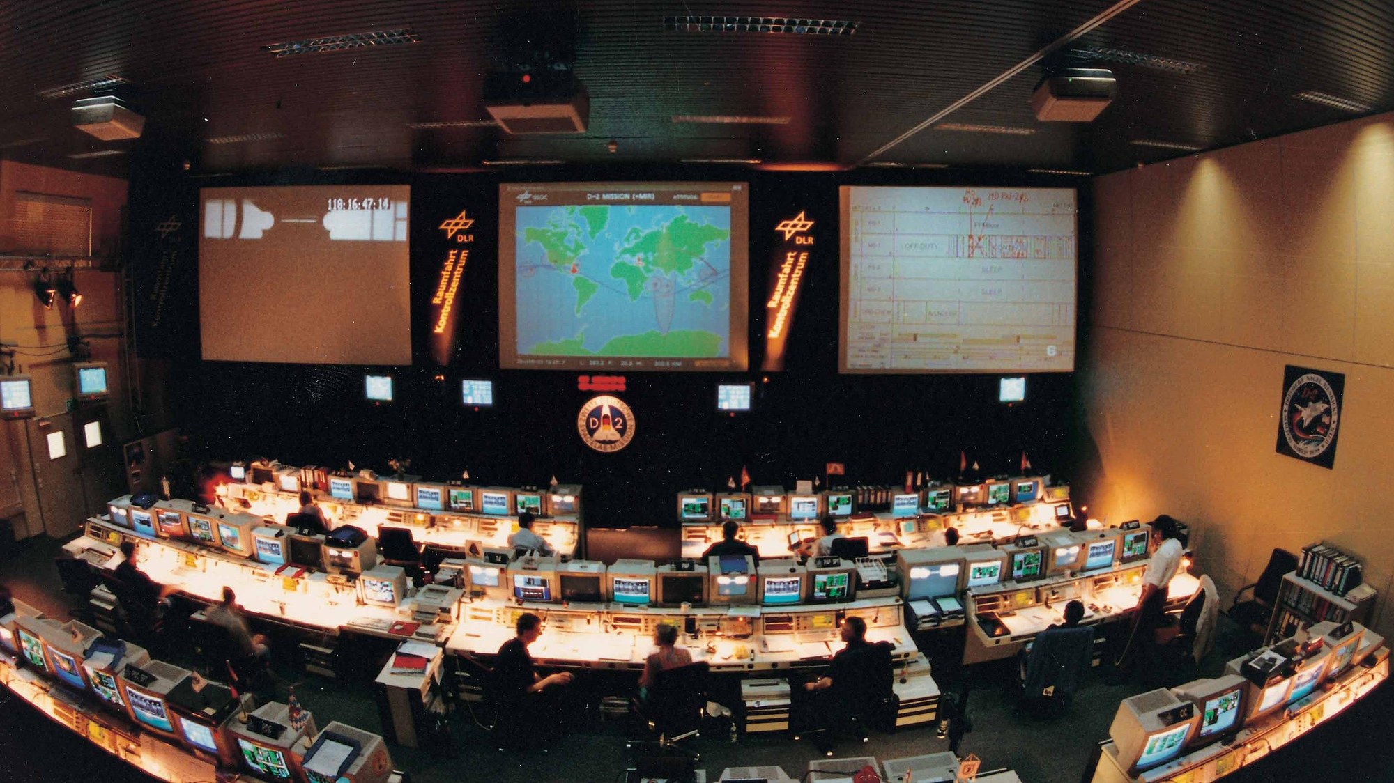 Blick in den Hauptkontrollraum während der D-2 Mission