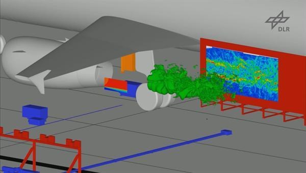 Simulation der Dichteverteilung hinter dem ATRA-Treibwerk