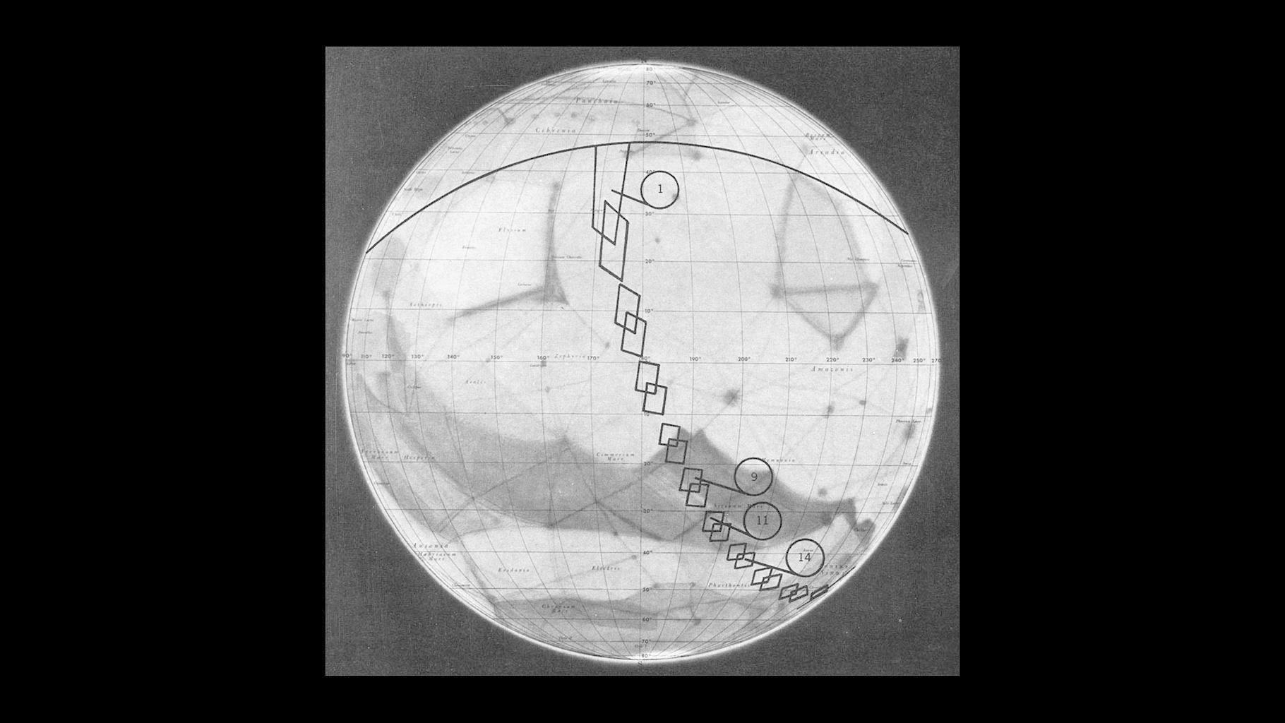 Planung für die Aufnahmesequenzen der Mariner 4-Kamera