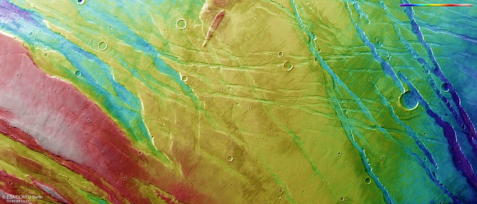 Topographische Bildkarte von Ascuris Planum