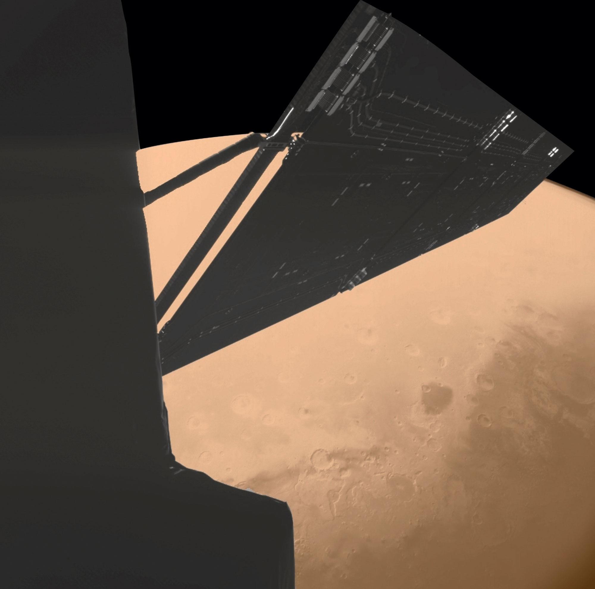 „Selfie“ des Landers Philae mit der ÇIVA-Kamera