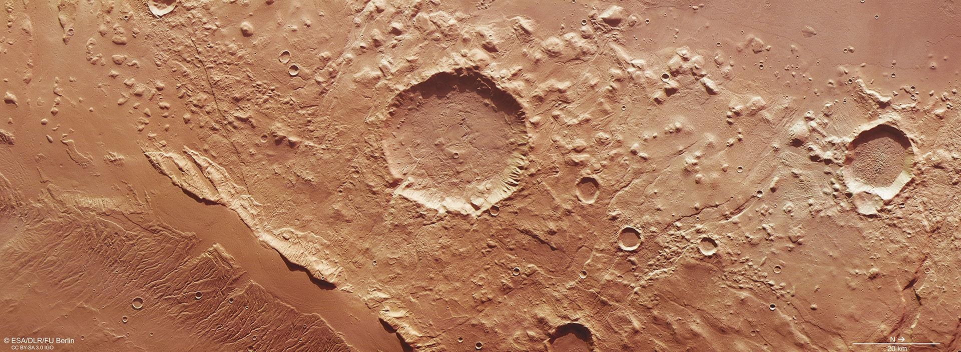 Blick auf das Gebiet Acheron Fossae auf dem Mars