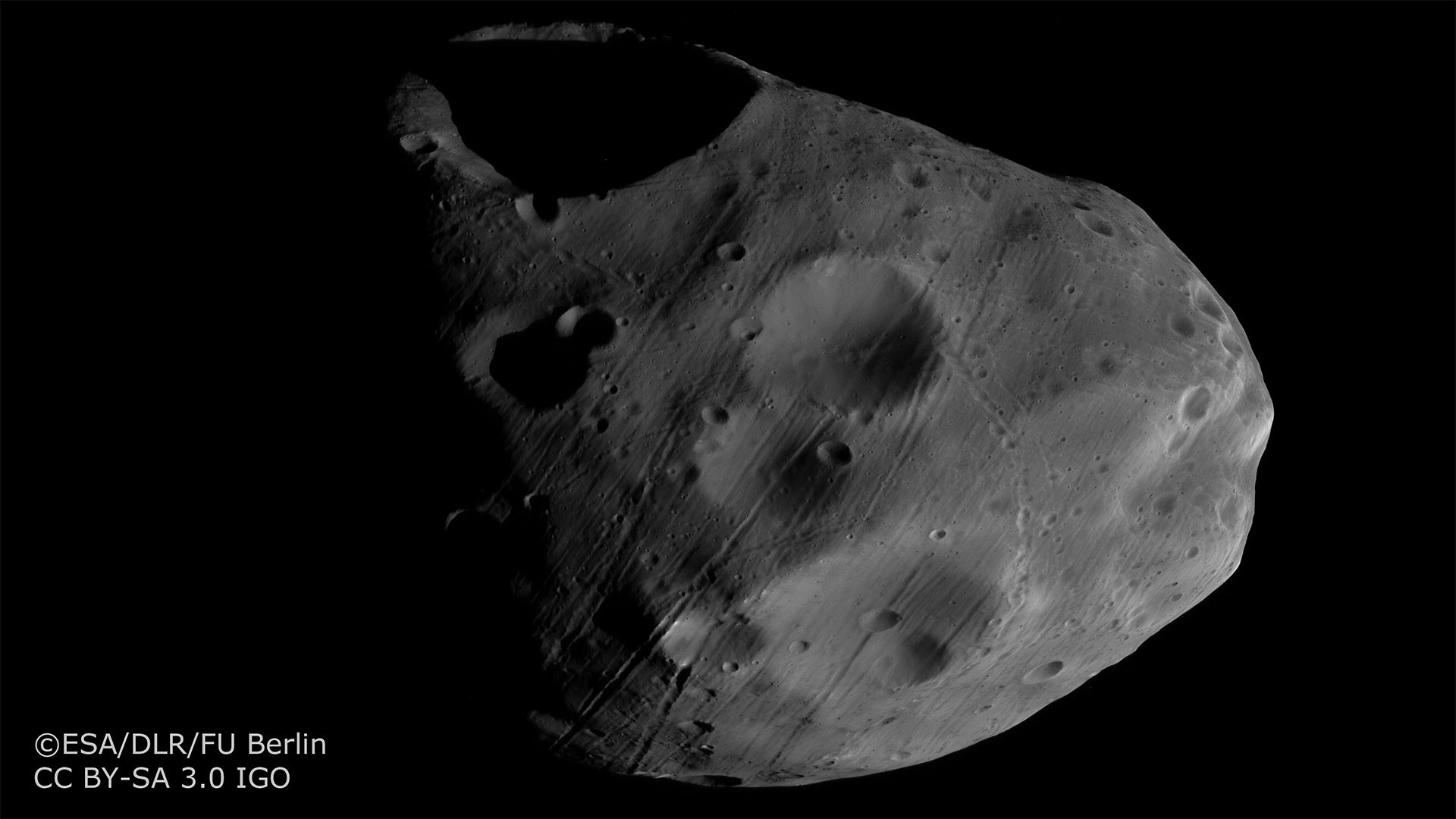 Phobos-Aufnahme mit dem Nadirkanal der HRSC