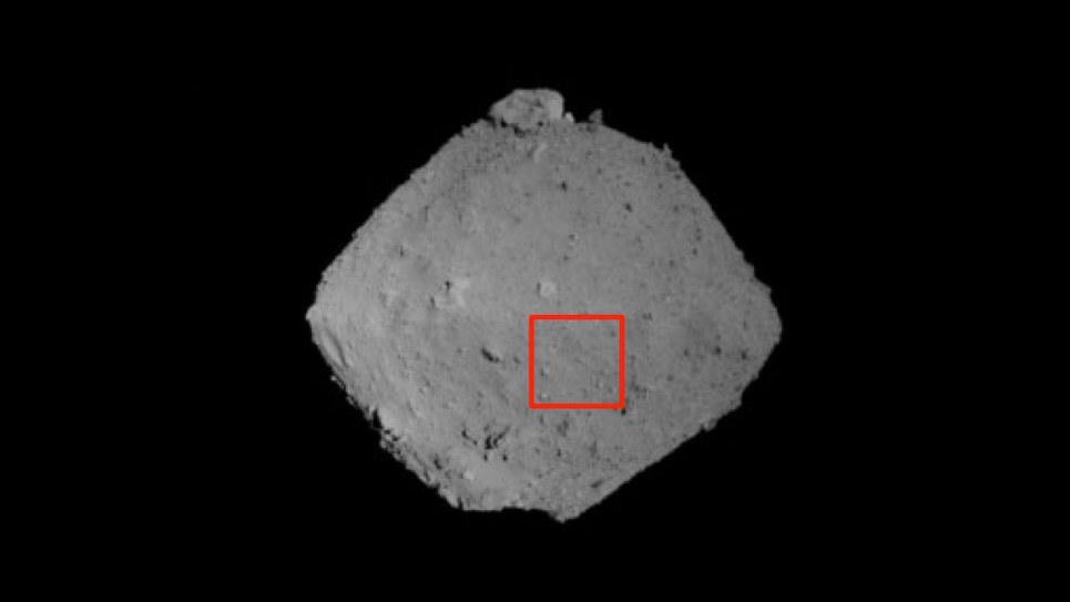 Aufnahme des Asteroids aus einer Höhe von ca. 1000 Meter