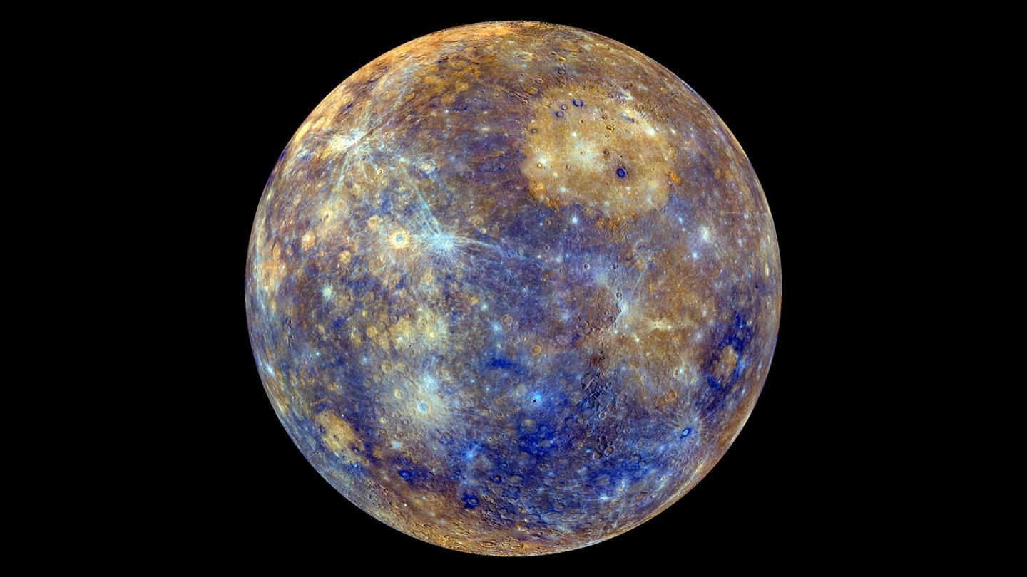 Falschfarben-Darstellung des Merkur