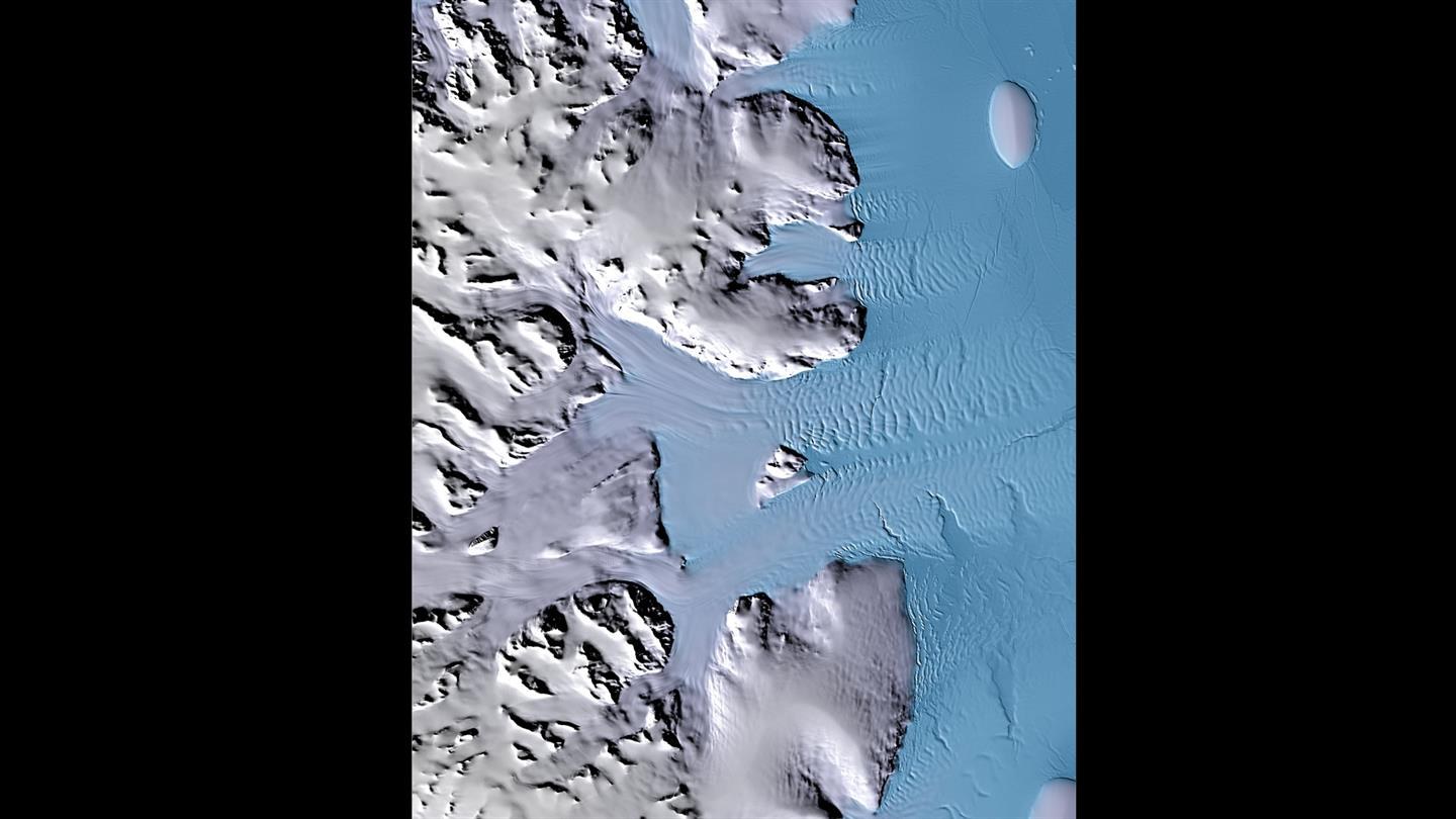 Höhenmodell von Palmerland auf der antarktischen Halbinsel