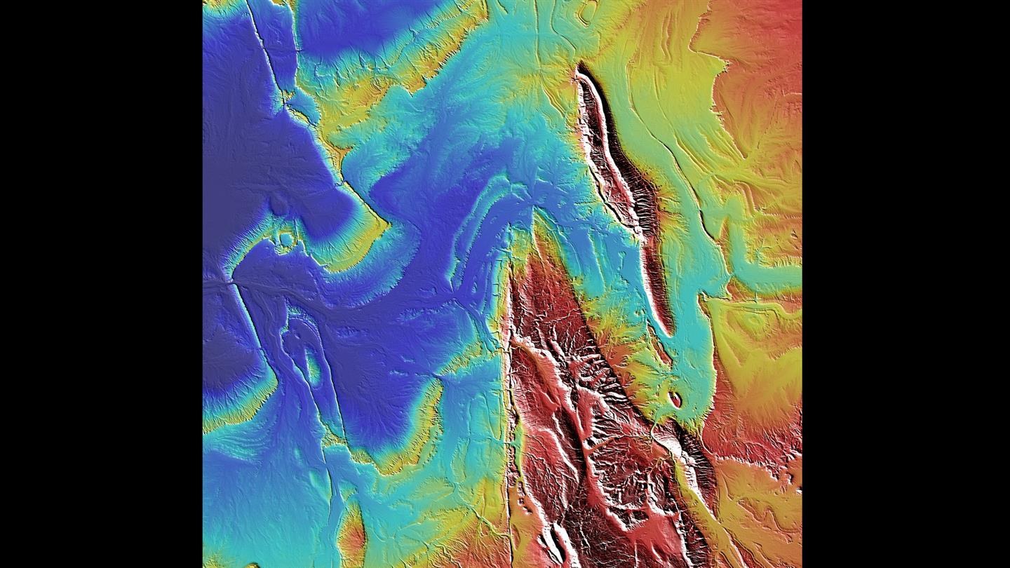 Ausschnitt aus dem TanDEM-X Höhenmodell der Sahara in Zentralalgerien in der Provinz Tamanrasset.