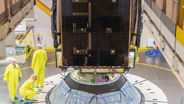 Integration des EDRS-C-Satelliten und der Ariane 5-Startrakete in Kourou