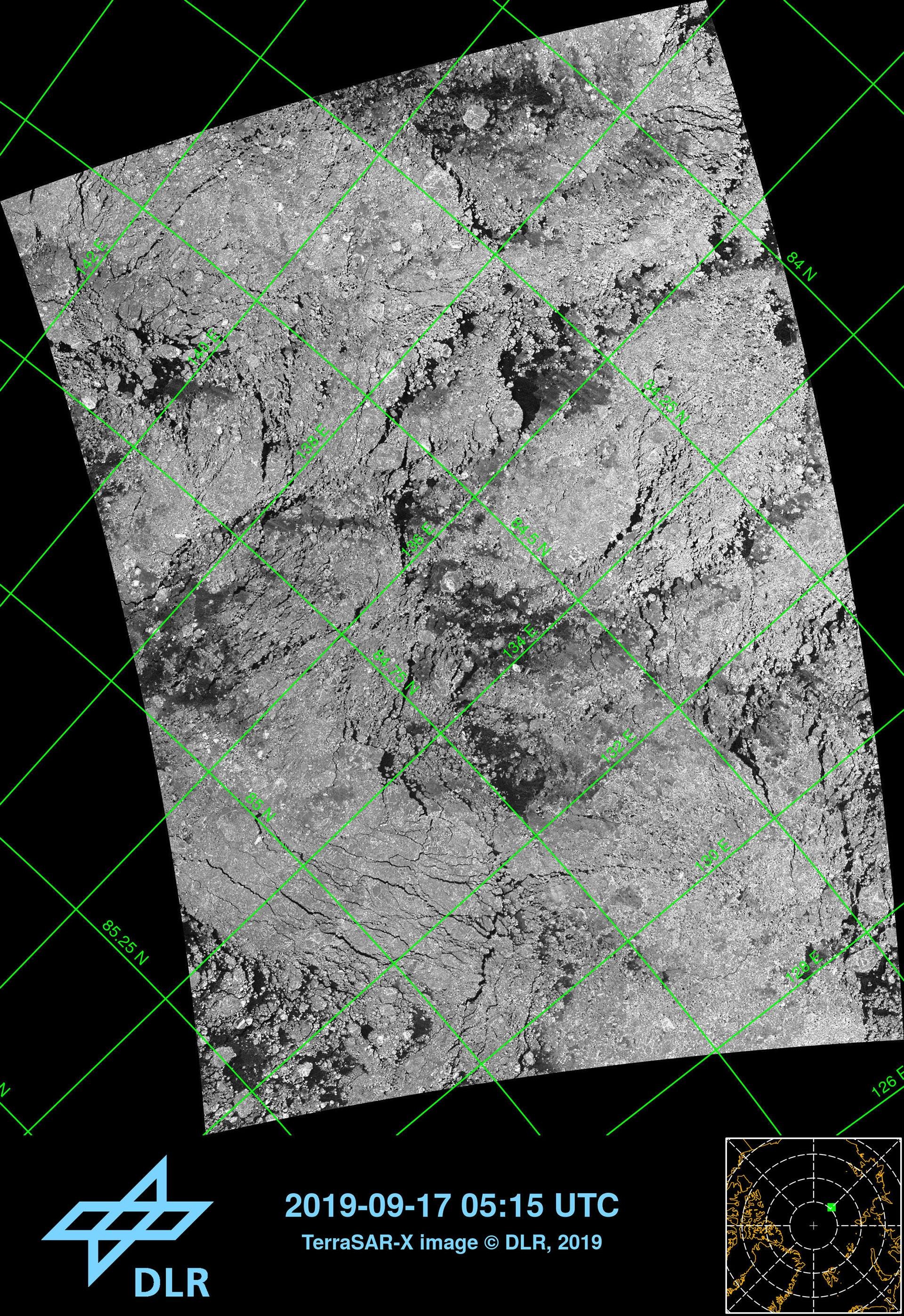 TerraSAR-X-Aufnahme der Zielregion für MOSAiC vom 17. September 2019