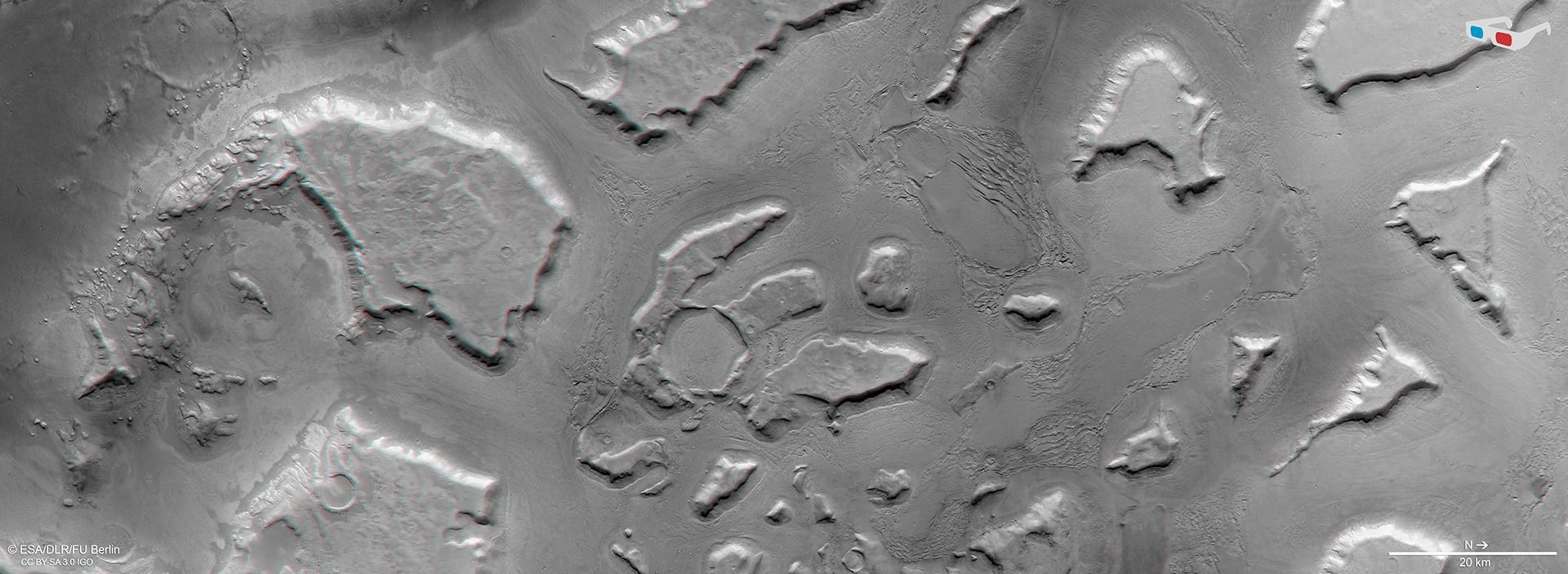 3D-Ansicht des nördlichen Teils von Deuteronilus Mensae