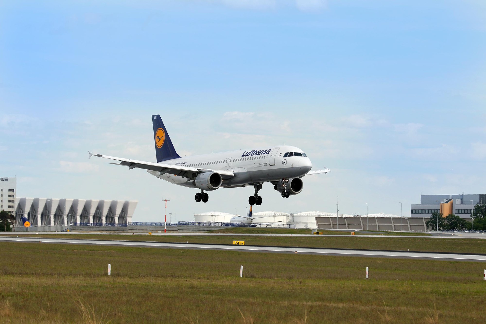 Landung einer A320 der Lufthansa in Frankfurt