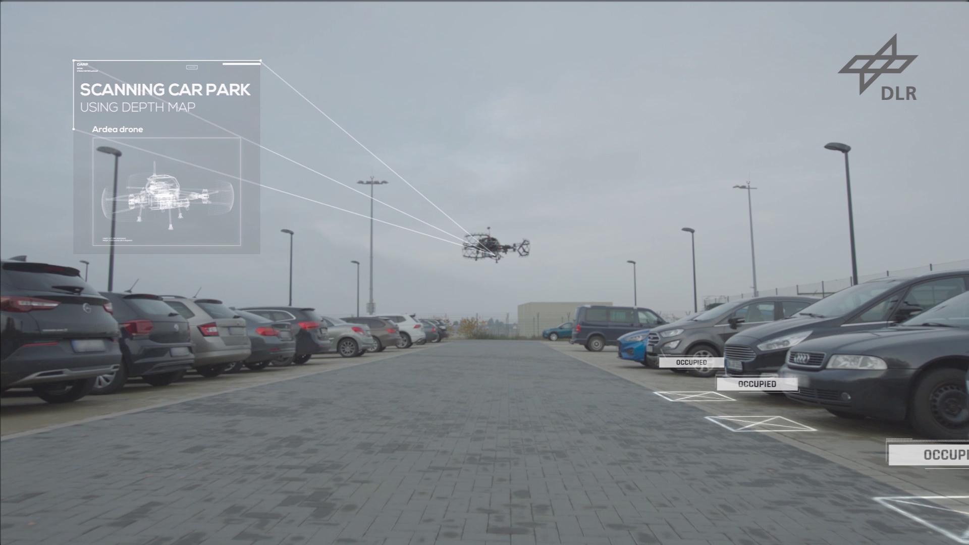 Parkplatzsuche mittels Drohne