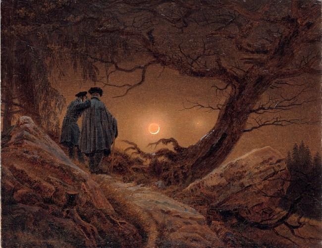 "Zwei Männer in Betrachtung des Mondes"