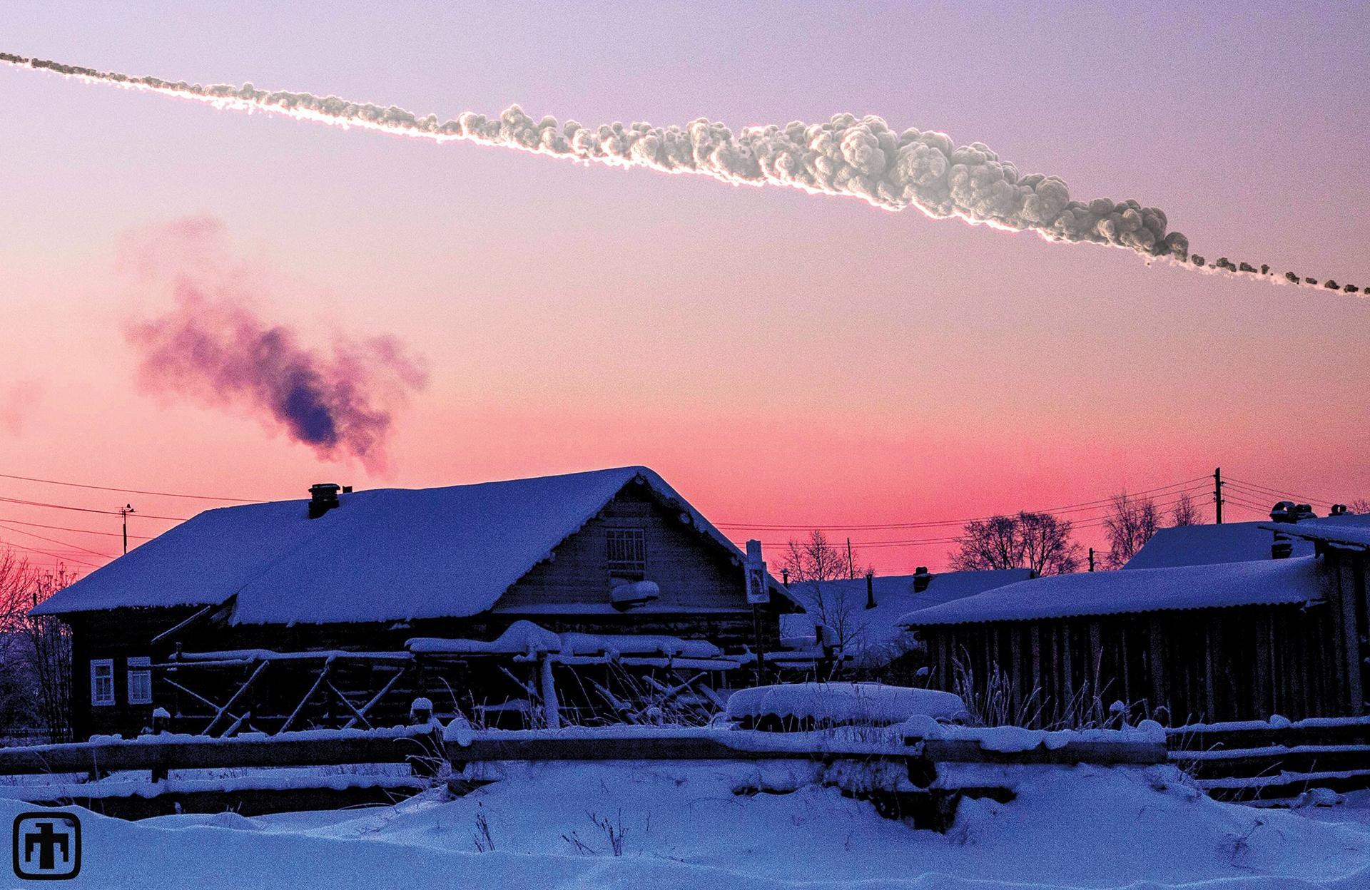Spur des Tscheljabinsk-Meteors