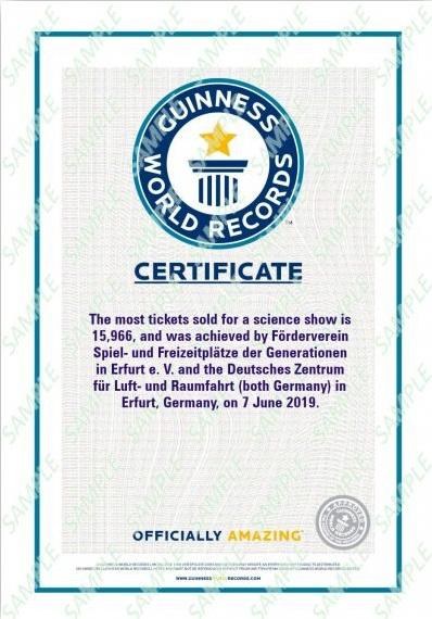 Guiness World Records Certificate