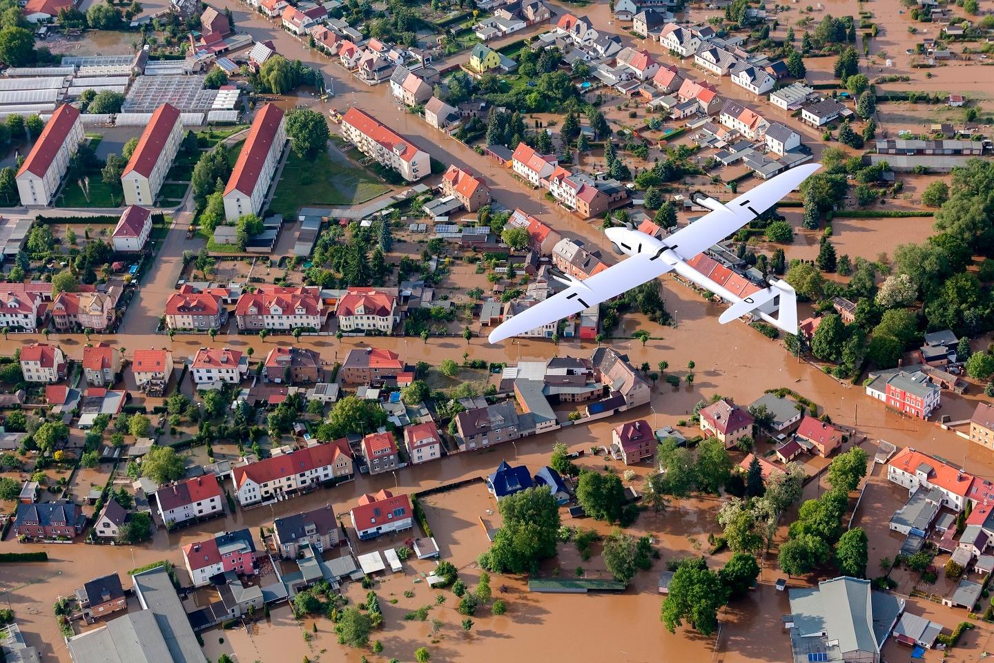 Aufklärungsflüge bei Überflutungen