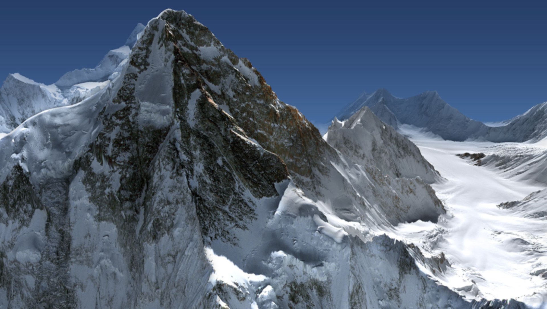 Höhenmodell des Berges K2
