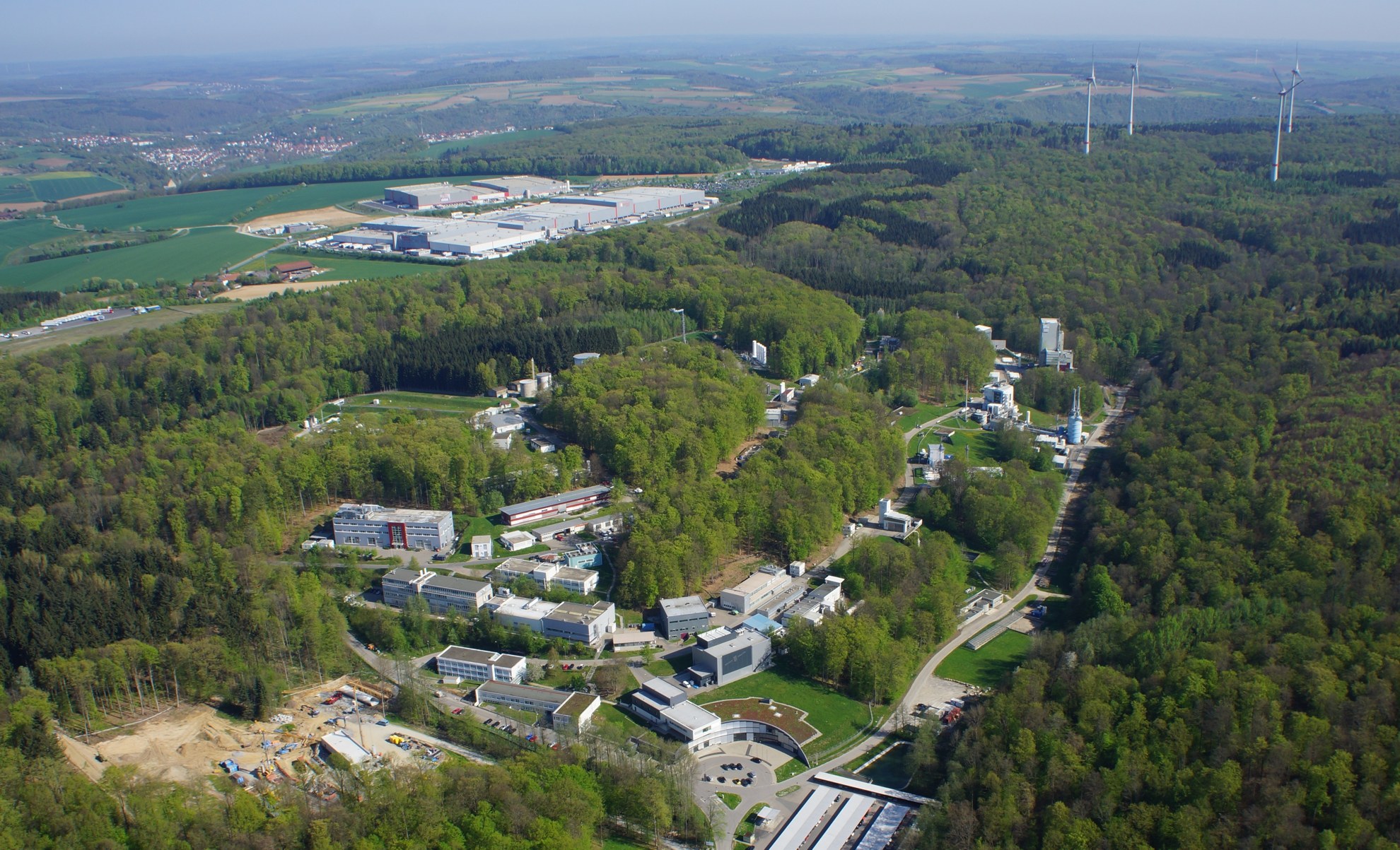 Luftbild des Wasserstoff-Standorts Lampoldshausen