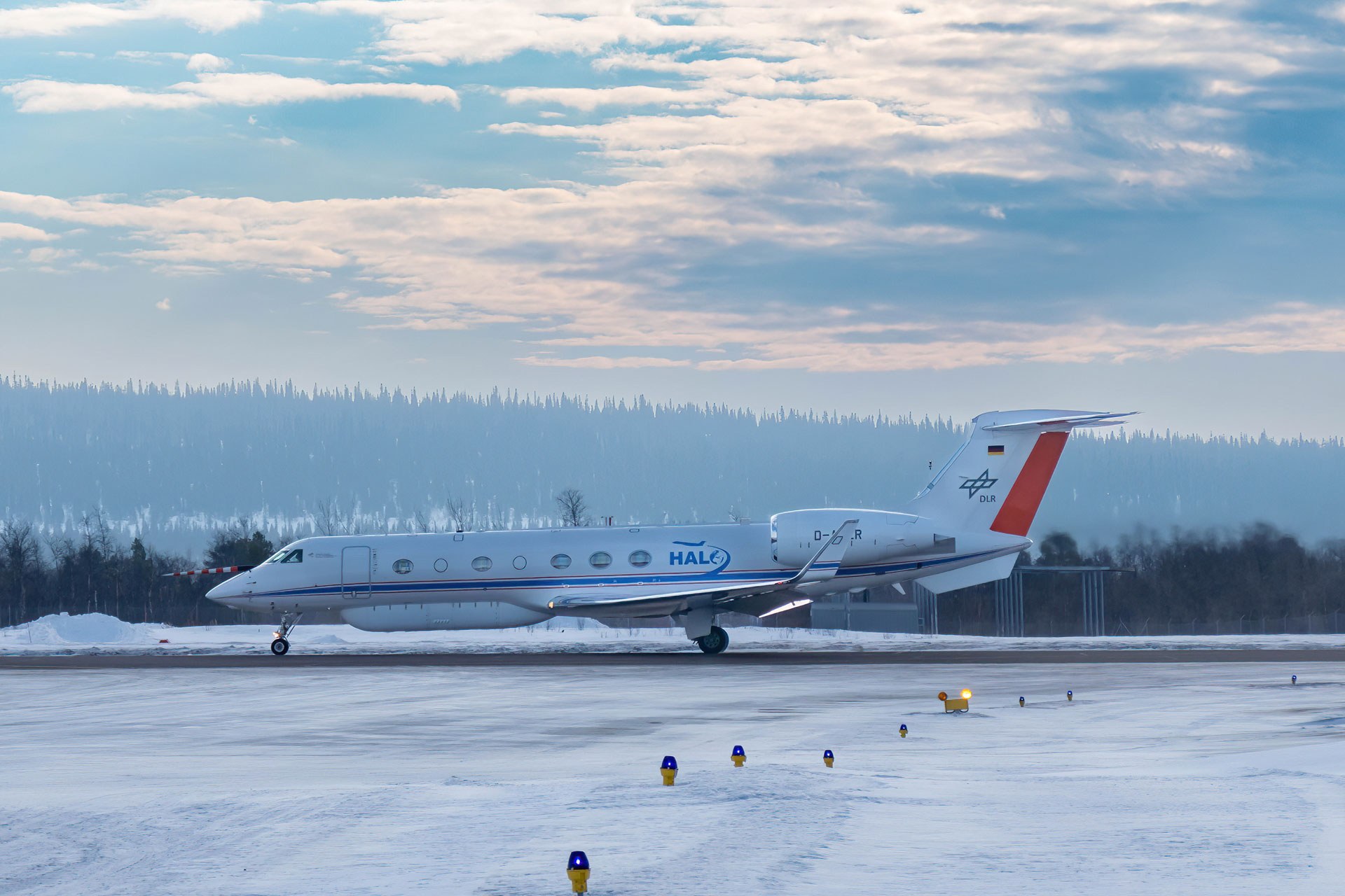 HALO nach der Landung in Kiruna, Schweden