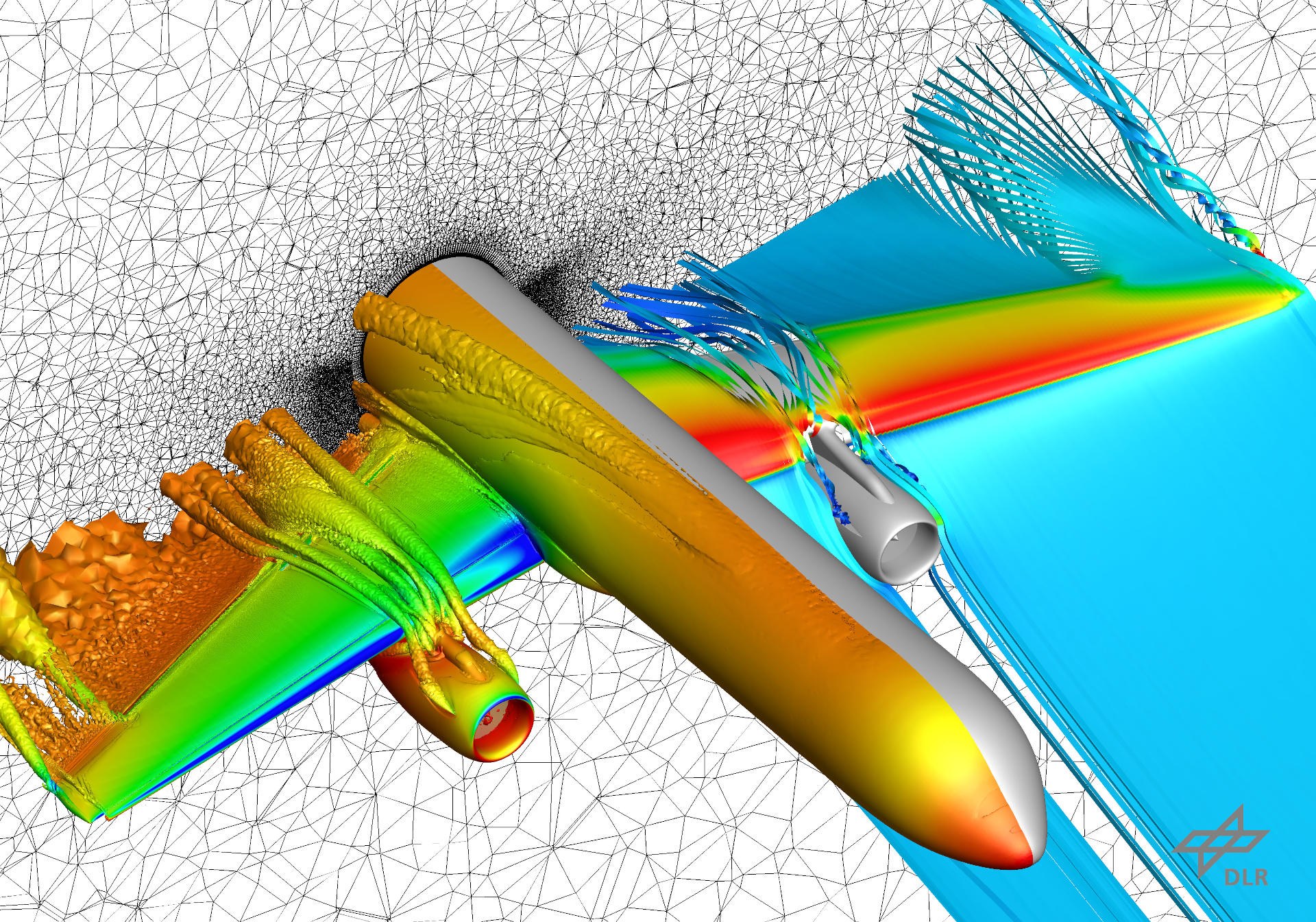 Simulation von Strömungsphänomenen an einer neuartigen Flugzeugkonfiguration