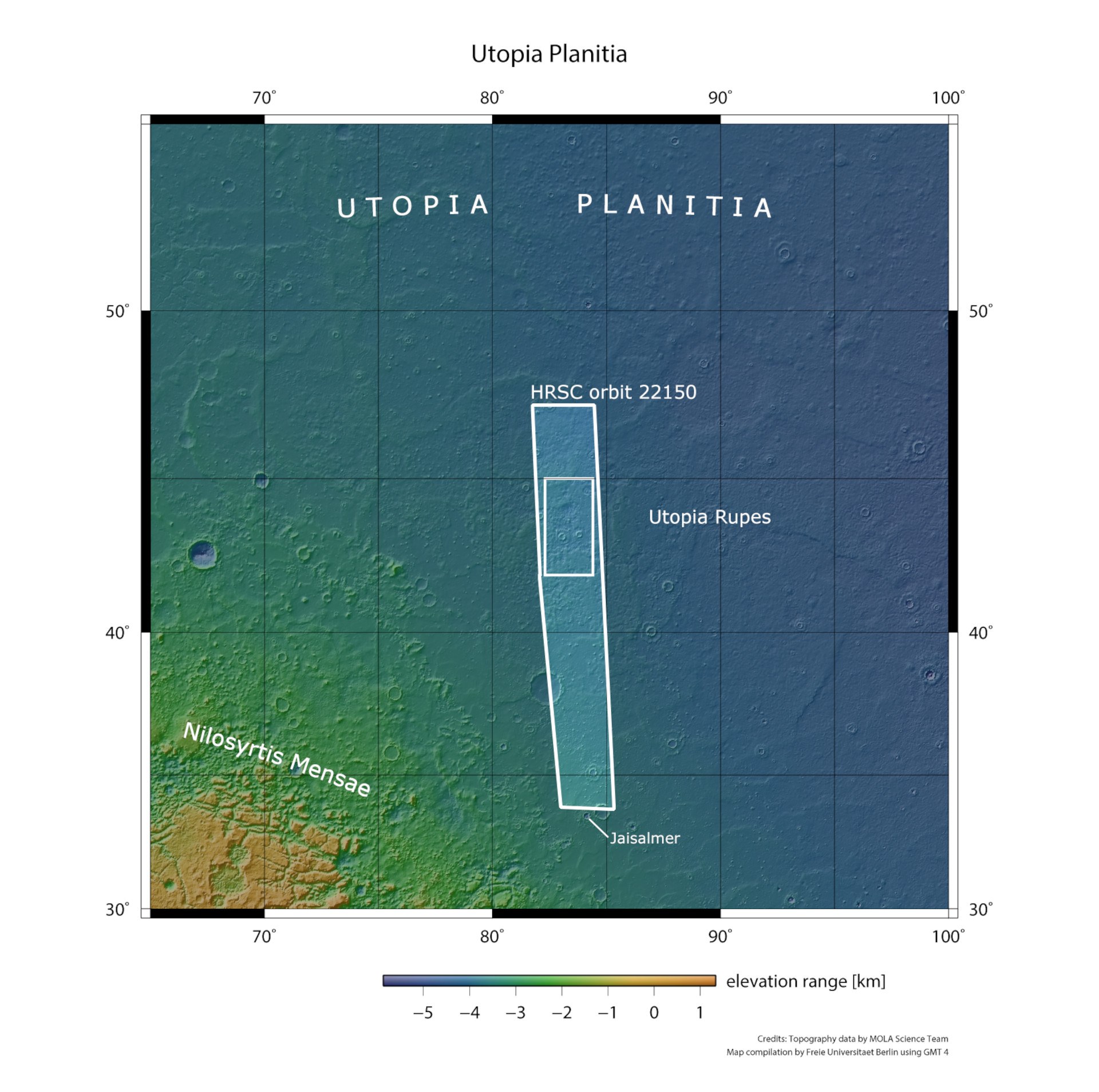 Utopia Planitia in der Nordhemisphäre des Mars