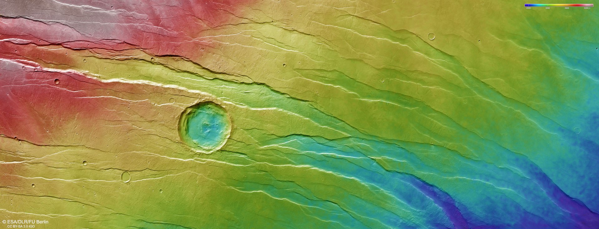 Topographische Bildkarte eines Teils der Tantalus Fossae