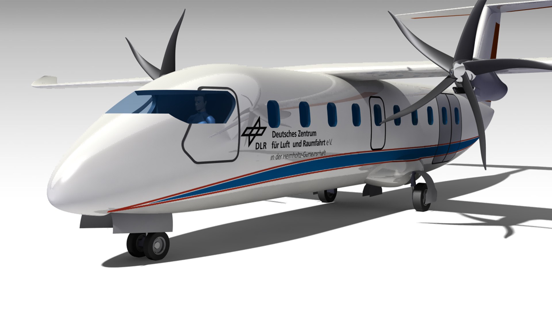 Vision eines Wasserstoffflugzeugs mit Brennstoffzelle