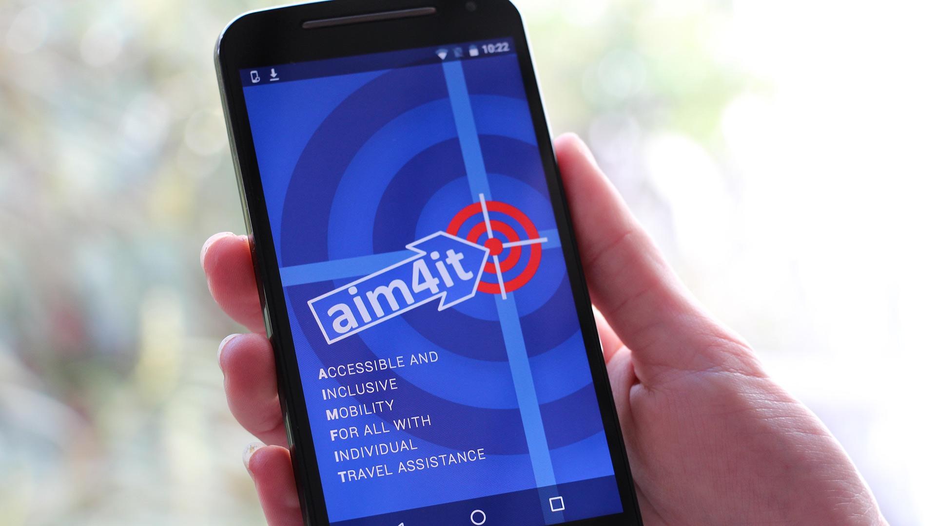 Die App für aim4it auf einem Smartphone