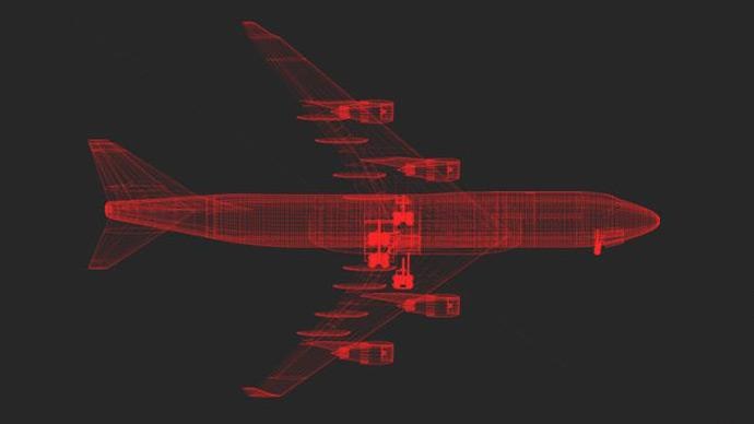 SAR Simulation: 3-D Drahtgittermodell einer Boeing 747