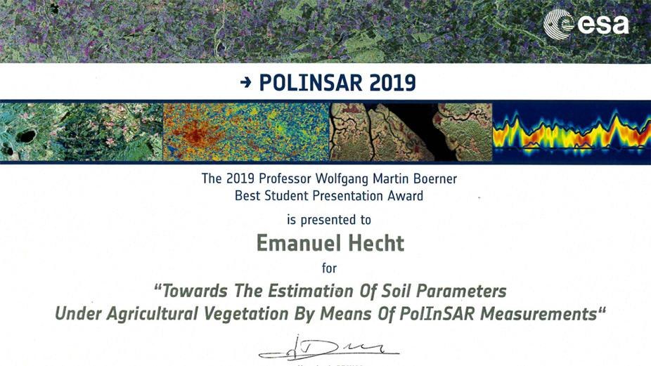 Emanuel Hecht wurde im Februar 2019 mit dem Prof. Boerner Student Award ausgezeichnet.