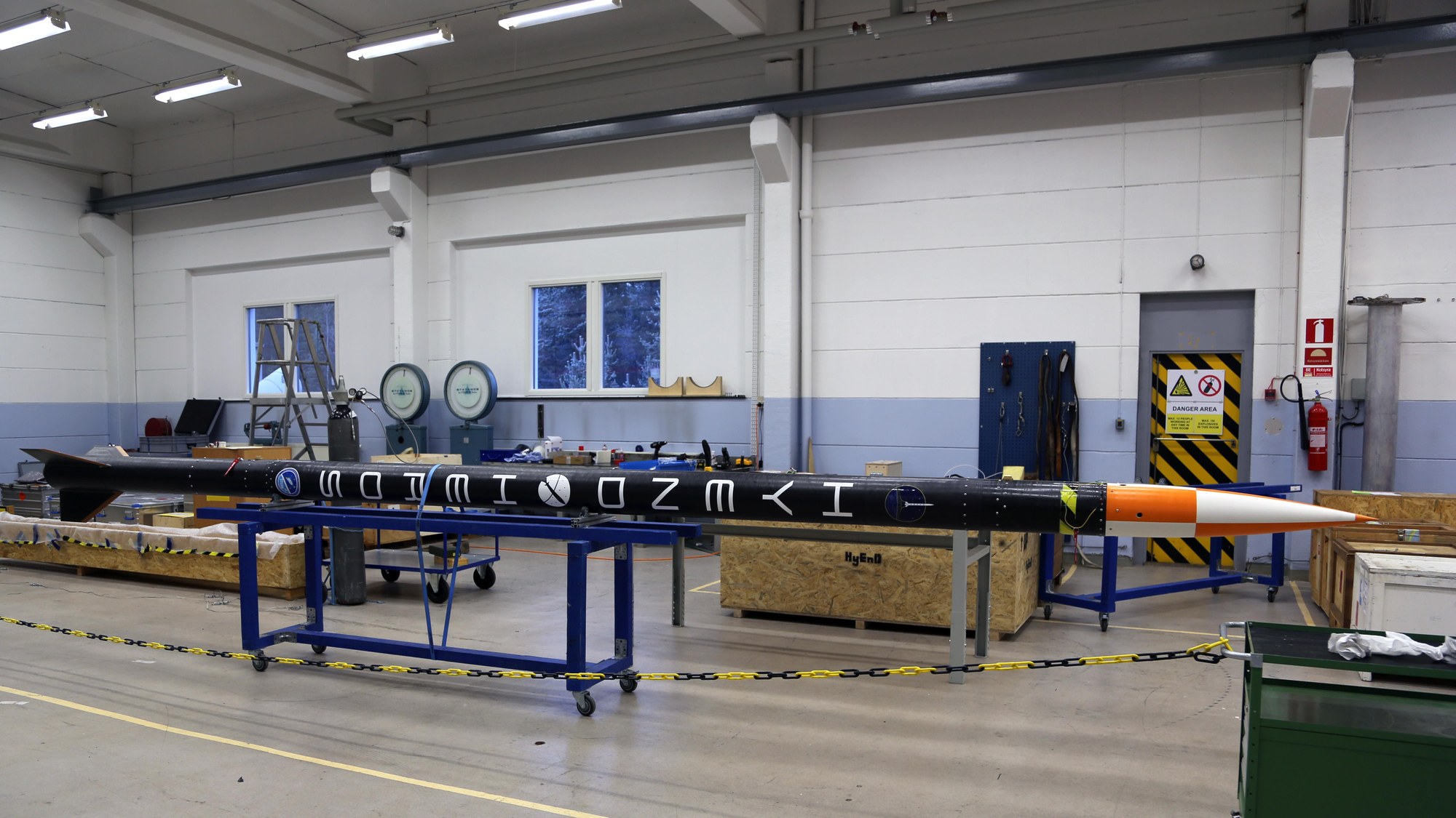 HyEnD-Rakete in der Skylark-Halle