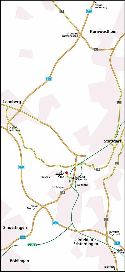DLR-Standort Stuttgart – Anreise und Lage