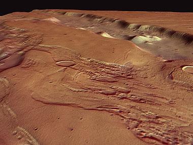 Mars - Tal Dao Vallis - perspektivische Ansicht