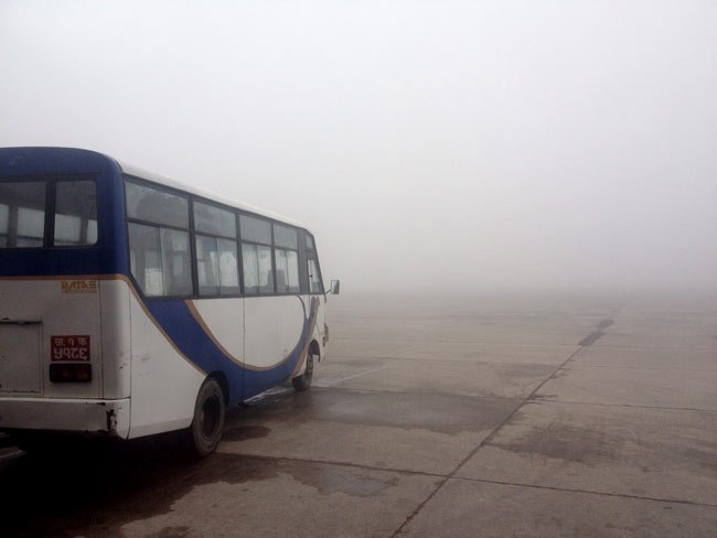 Nebel und dichte Wolken verzögern den Start in Nepal