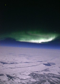 Polarlichter über der Hudson Bay im Norden Kanadas. Bild: DLR