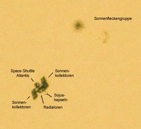 ISS Sun transit - legend. Credit: DLR/Thilo Kranz.