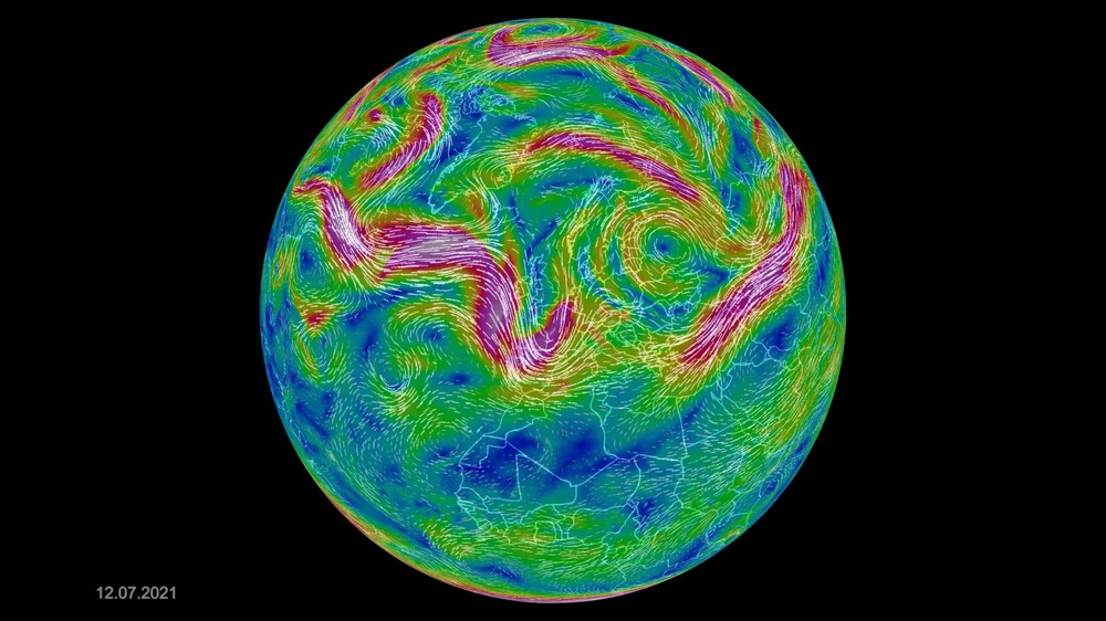 Planetare Wellen – Visualisierung des Starkwindbandes