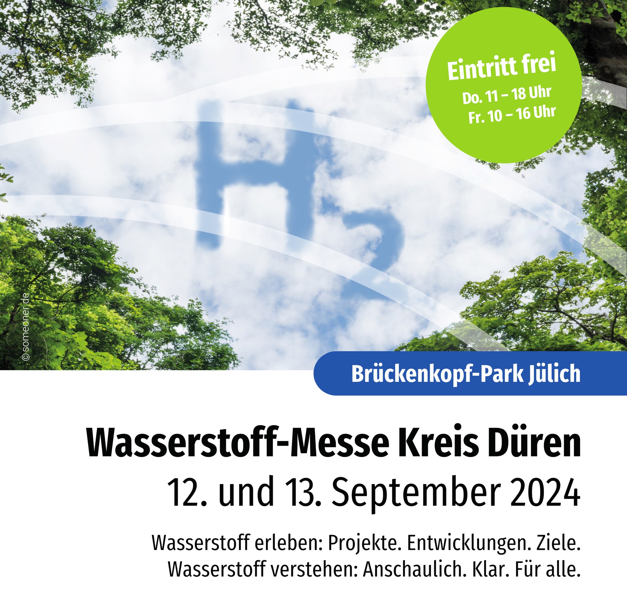 Das Plakat der Wasserstoff-Messe des Kreises Düren in Jülich