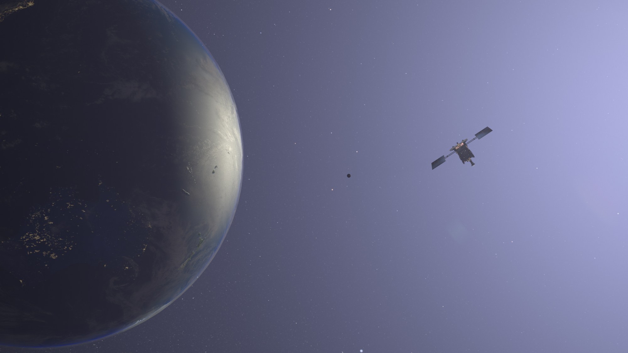 Hayabusa2 in der Umlaufbahn eines Planeten