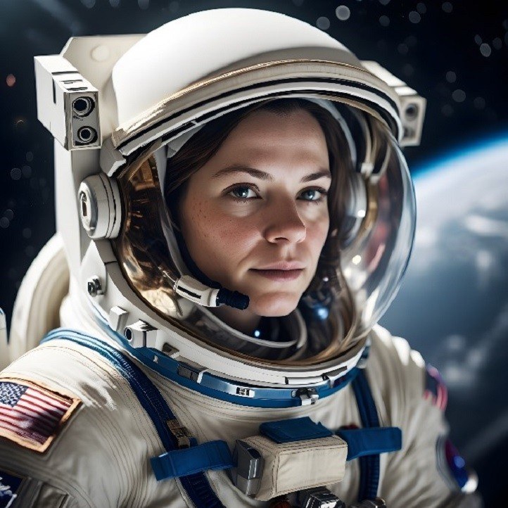 Bild einer Astronautin von einer generativen Künstlichen Intelligenz