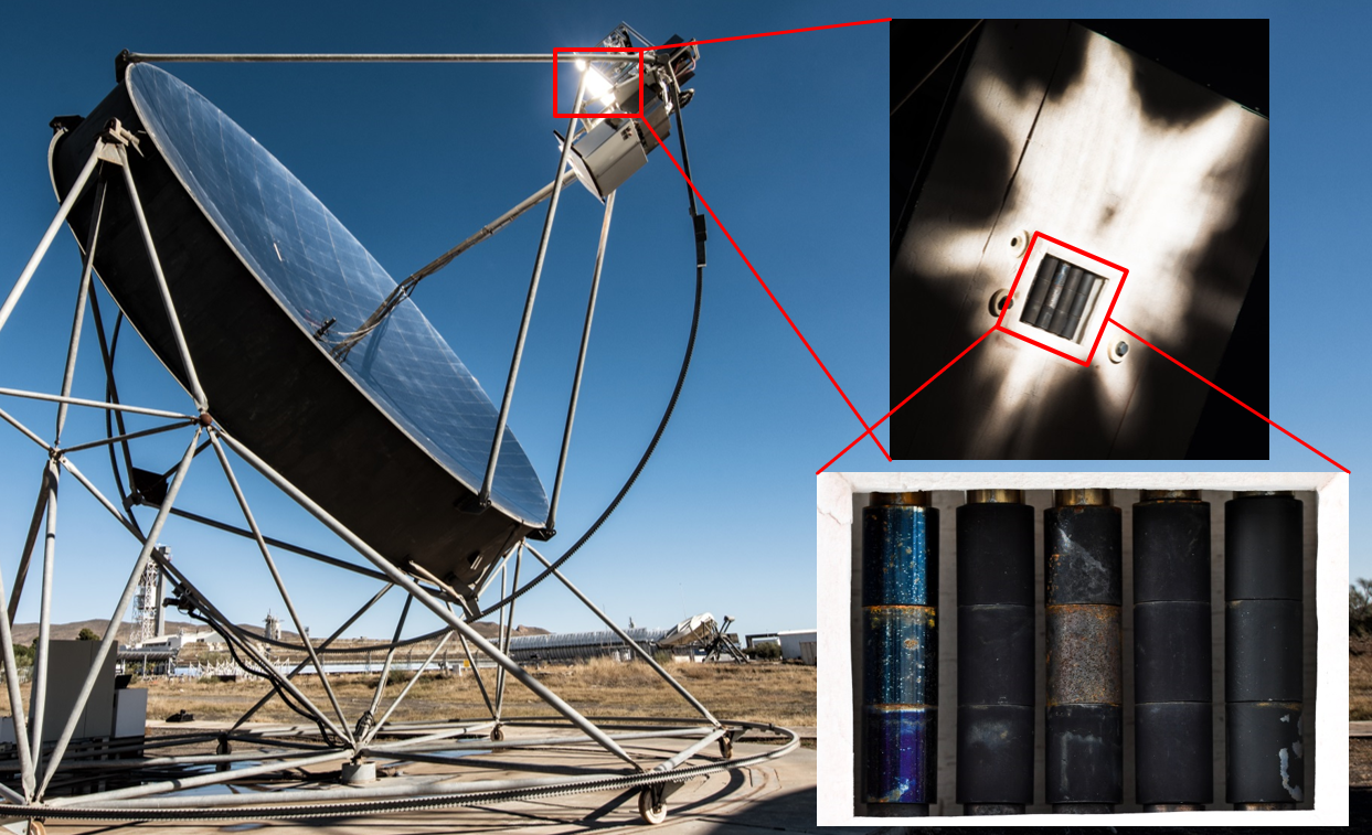 Lebensdauertests von Absorberbeschichtungen unter konzentrierter Solarstrahlung auf der Plataforma Solar de Almería (PSA)