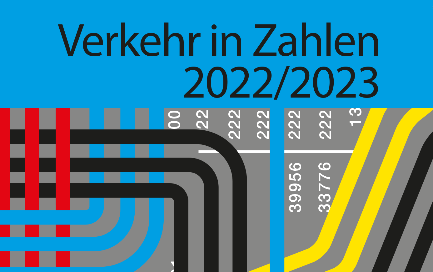 Zu sehen ist das Titelbild des "Verkehr in Zahlen 2022/2023"