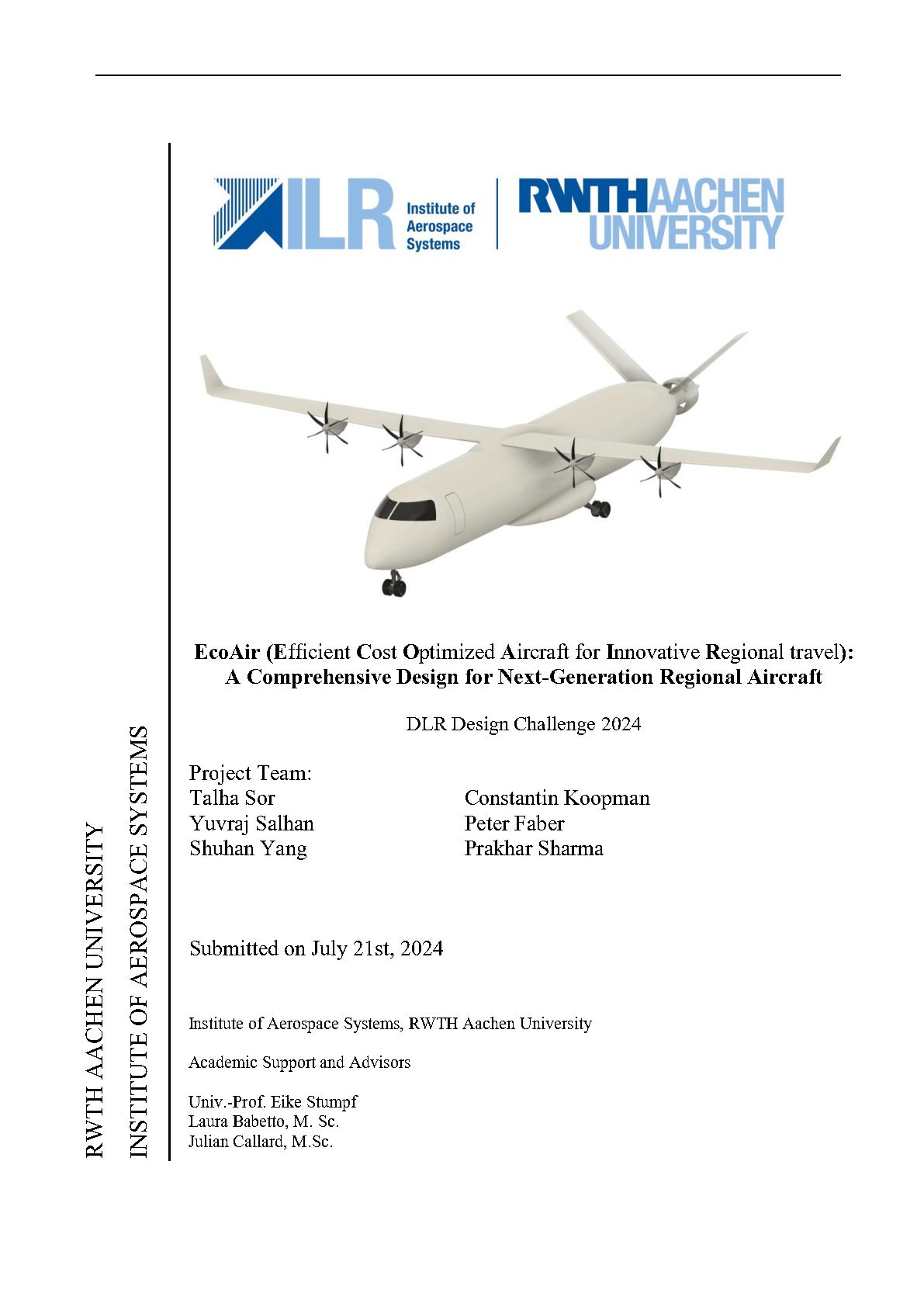 Vorschaubild: DLR Design Challenge 2024 - Bericht – RWTH Aachen EcoAir