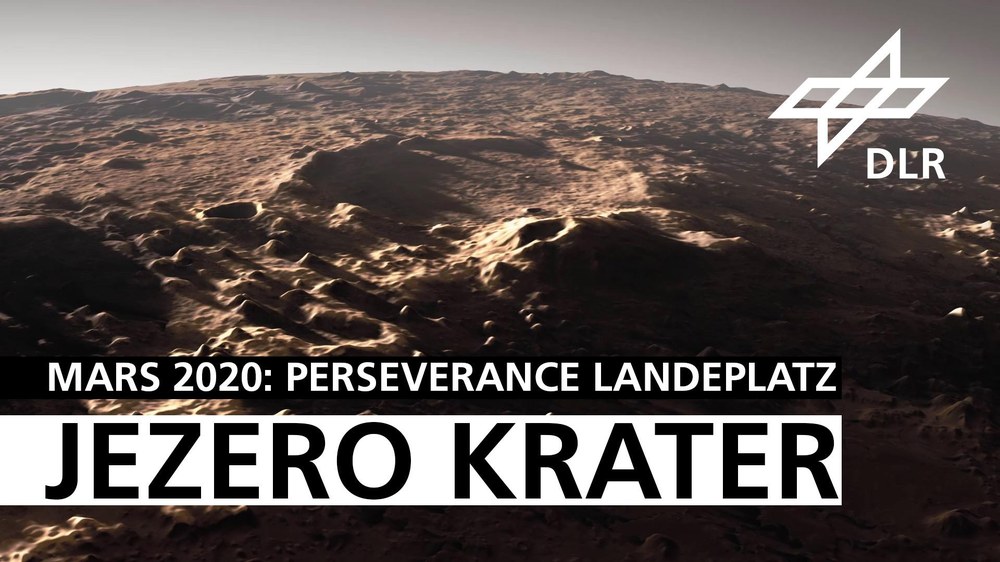 Animation: Flug über den Krater Jezero - Landestelle der Mission Mars 2020