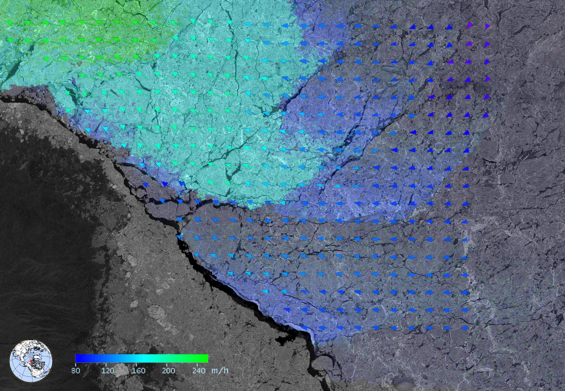 Visualisation of sea ice drift