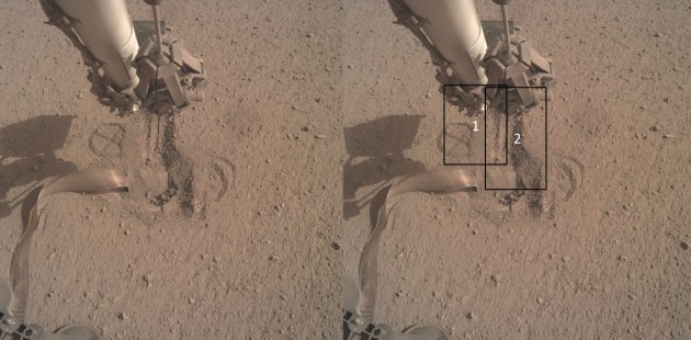 Die Grube nach Anheben der Schaufel am 3. Oktober (Sol 659)